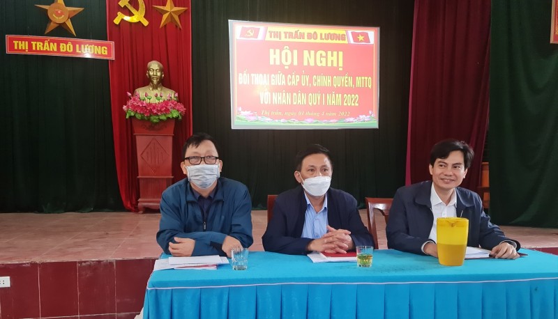 Thị trấn Đô Lương tổ chức hội nghị đối thoại giữa người đứng đầu cấp ủy, chính quyền với nhân dân