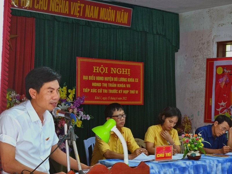 Đại biểu HĐND huyện, Đại biểu HĐND Thị trấn tiếp xúc cử tri khối 1 Thị trấn Đô Lương