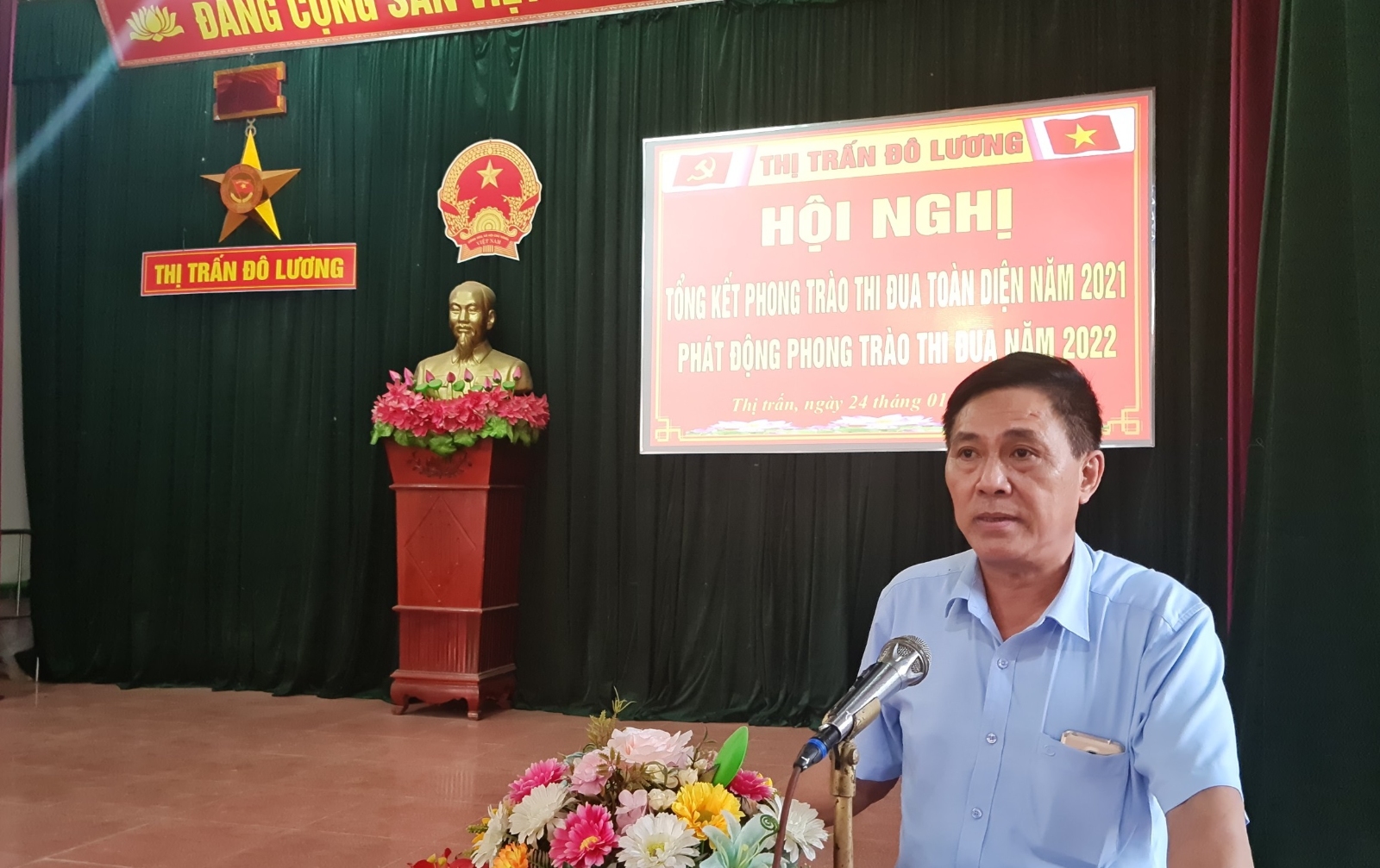 Đồng chí Trương Công Thảo - Bí thư đảng ủy phát biểu khai mạc hội nghị